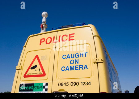 Polizeifahrzeug CCTV Beobachtung Stockfoto