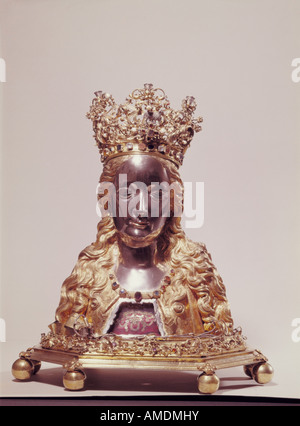 Bildende Kunst, Schauer, Valentin und Master Christoph, Skulptur, Porträt, Agnes von Rom, 258/259 - ca. 304, Saint, 1496, Diözesanmuseum, Brixen, Italien,, Artist's Urheberrecht nicht gelöscht werden Stockfoto