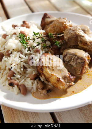 Afro Karibik Chickencurry Stockfoto