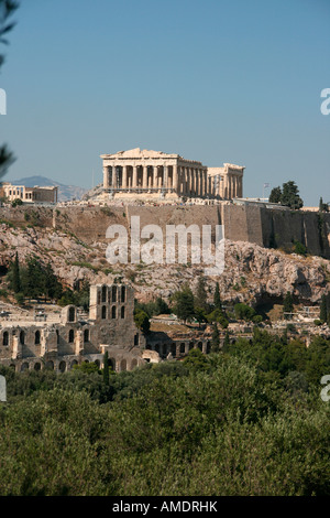 Natur und Parthenon Wahrzeichen von Athen Griechenland Europa Stockfoto