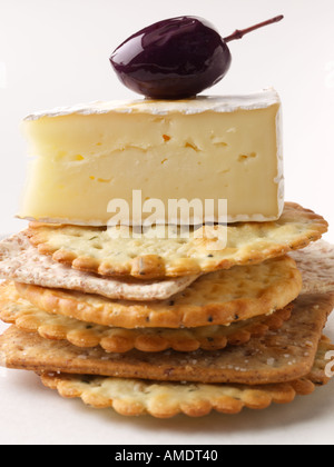 Brie-Cracker Stockfoto