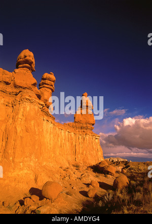 Die drei Schwestern Goblin Valley State Reserve Utah, USA Stockfoto