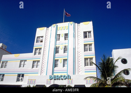 USA-FLORIDA-MIAMI ein Art-deco-Hotel Beacon entlang des Streifens in Miami Beach florida Stockfoto