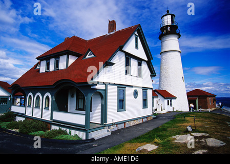 Portland Head Light, Fort Williams Park Cape Elizabeth, Maine, Vereinigte Staaten von Amerika Stockfoto