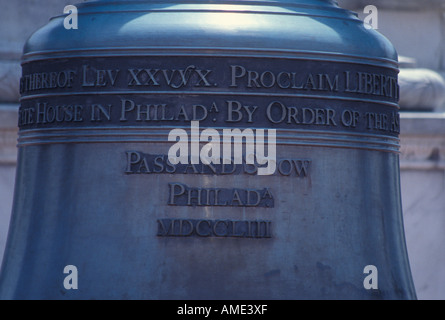 Inschrift Liberty Bell Washington DC Stockfoto