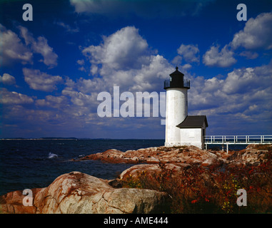 Annisquam Harbor Leuchtturm auf Wigwam Punkt und Ipswich Bay of Cape Ann in Massachusetts Stockfoto