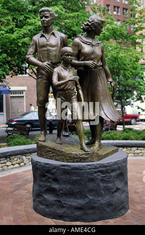Statue in Erinnerung an die irischen Hungersnot und Auswanderung nach Amerika Stockfoto
