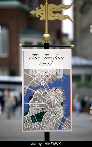 Melden Sie sich auf den Freedom Trail Park Square, Boston, Massachusetts Stockfoto
