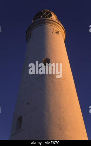 ENGLAND Tyne tragen St Marys Insel warme Abendsonne beleuchtet das beliebte Whitley Bay Wahrzeichen des Leuchtturms Stockfoto