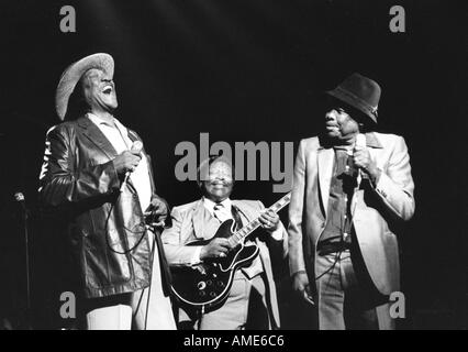 Bobby Bland B B King und John Lee Hooker im Hammersmith Odeon 1982 weitere Informationen verfügbar Erlaubnis gesucht werden muss für Stockfoto