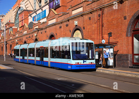 Das Sydney Light Rail-Netzwerk bei the Haymarket Paddy's Market Station Sydney Australia Stockfoto