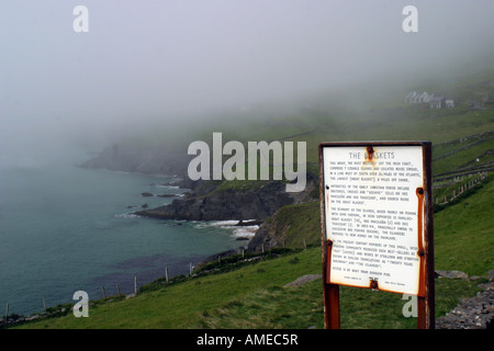 Die Blaskets Insel Schild an der Küste von Kerry Irland Stockfoto