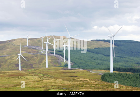 Cefn Croes Windpark auf der Bergspitze Plateau Nr. Aberystwyth bestehend aus 39 Turbinen 100m hoch 60 MW Strom erzeugen Stockfoto