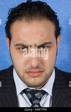 Business-Mann runzelte die Stirn Stockfoto