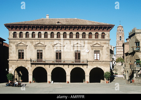 Im Hauptgebäude, Plaza Mayor, Poble Espanyol (spanisches Dorf) de Montjuic, Barcelona, Spanien Stockfoto
