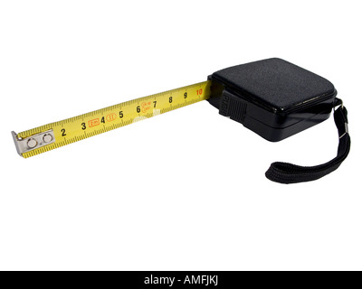 Maßband aus Metall mit metrischen system Stockfoto