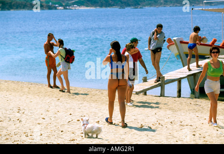 Griechenland, Chalkidiki, Athos, Ouranopolis, Strand Auf der Drenia-Insel Stockfoto