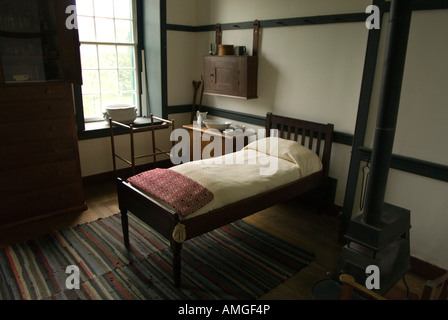 Ein Zimmer auf dem Display an der Shaker Village in Pleasant Hill in Lexington, Kentucky. Stockfoto