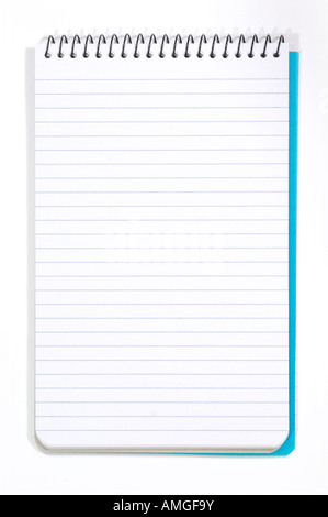 Notizblock mit weißen Seiten. Isolated on White Stockfoto