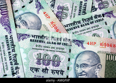 Indische Geld - Rupie-Anmerkungen und Währung Stockfoto
