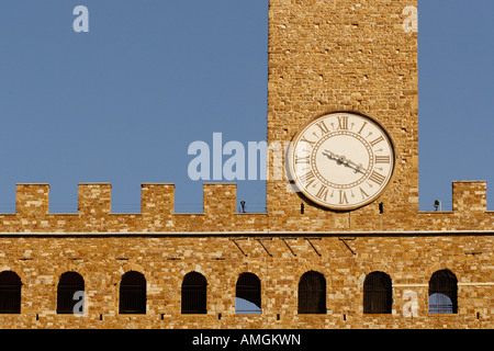 Detail des Palazzo Vecchio, Florenz, Italien Stockfoto