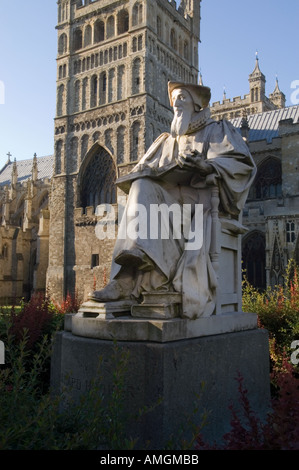 Statue von Richard Hooker Kathedrale Exeter Devon England Stockfoto