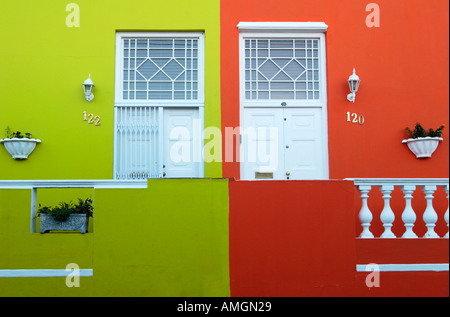 Bunte Häuser in Bo-Kaap Malay Quarter Cape Town Südafrika Stockfoto