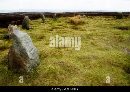 Die zwölf Apostel eine Bronzezeit Stein Kreis auf Ilkley Moor West Yorkshire Stockfoto