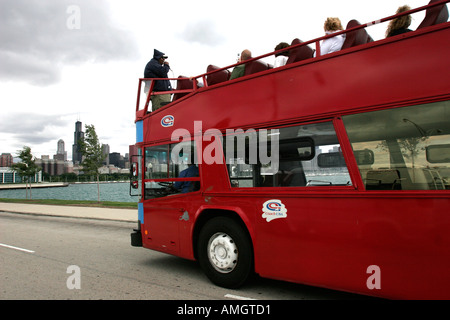 Open Top Bustour Chicago Illinois USA Stockfoto