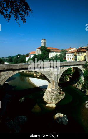 Julisch Venetien, Friuli, Friaul, Italien, Veneto, Cividale del Friuli, Teufelsbrücke (Ponte del Diavolo) Über Den Natisone vo Stockfoto