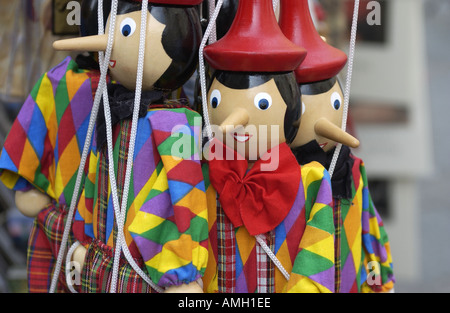 Marionette Puppe Souvenirs zum Verkauf in Florenz Stockfoto