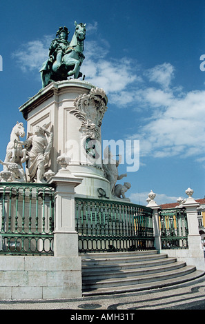 König Jose 1st, Dom Jose 1. Reiterstatue, kommerzielle Square, Praça Do Comercio, Lissabon, Portugal Stockfoto