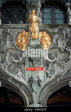 Fassade der Basilika des Heiligen Blutes, in die alte Burg, Brügge, Belgien Stockfoto