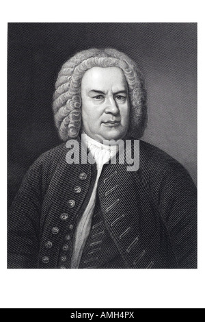 Johann Sebastian Bach 1685 1750 produktiver Komponist Organist Heilige weltliche Arbeit Chor Orchester solo Instrument barocken pe Stockfoto