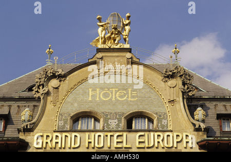 Tschechische Republik-Prag-Grand Hotel Europa-Wenceslassquare Stockfoto