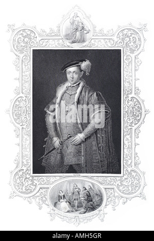 König Edward VI 1537 1553 9 Jahre alte Regel charakteristisch rauen protestantischen reform England Irland Anspruch Französisch Thron Monarch Tud Stockfoto