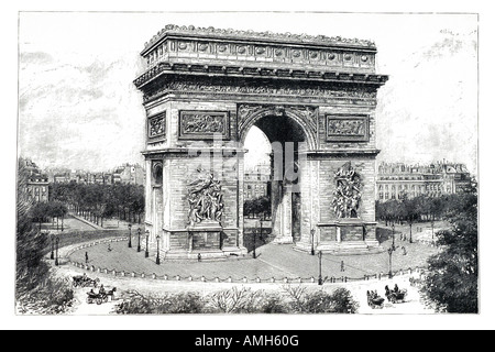 Arc de Triomphe de l ' Etoile, Paris, Frankreich Französisch größten triumphal Arch Hill Chaillot Champs Elysées Napoleon Roms Stockfoto