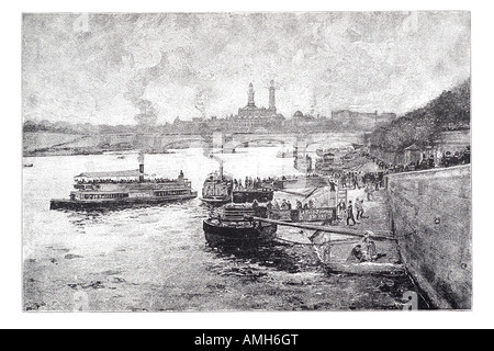 Blick vom Pont De La Concorde Bogenbrücke Fluss Seine Louis XVI l Révolution Francais République Francaise Frankreich Französisch Französisch Stockfoto