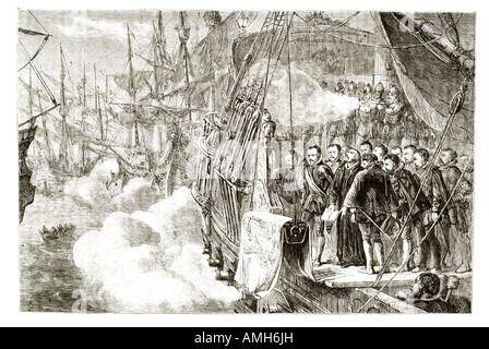 Vizeadmiral Sir Francis Drake 1540 1596 Bestattung Beerdigung privateer Navigator Slave Händler Politiker elisabethanischen Ära geadelter sec Stockfoto