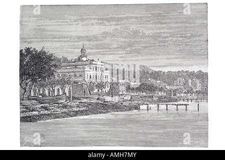 Malteser Kreuz Hotel Spezia La Spezia Spèsa ligurischen nördlichen Italien Golf großen italienischen militärischen kommerziellen Hafen Meer. wahre je Stockfoto