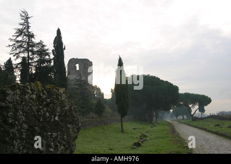 Via Appia Antica oder Via Appia einer alten römischen Straße in Rom Italien Stockfoto