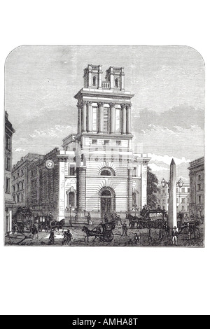 1716 St Kirche Saint Mary Woolnoth Architekt Nicolas Hawksmoor anglikanischen Lombard Street King William Street London City Hauptstadt E Stockfoto