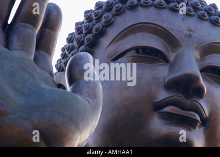 Gigantische Bronze Buddha auf Lantau Island Hong Kong Stockfoto