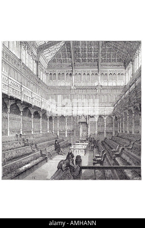 1834 Unterhaus gewählt senken Zweikammer-Parlament Palast demokratisch Westminster Mitglied MP Reform Bill William IV Deb Stockfoto