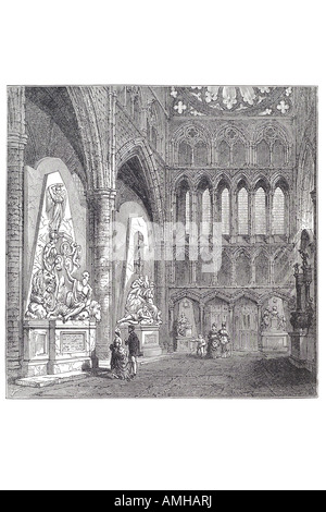 1830 Norden Querschiff Westminster Abbey christliche Kirche Religion verändern Schrein größere Hauptstadt London England Englisch Großbritannien Stockfoto