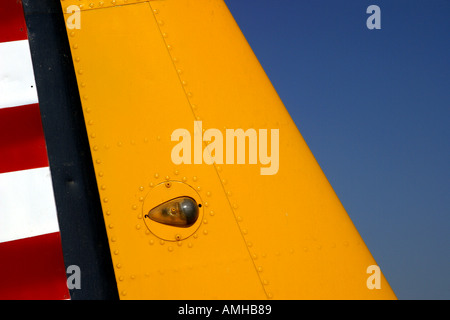 Tail-Detail auf der BT-13 Valiant Trainer Flugzeug im Castle Air Museum in Kalifornien Stockfoto