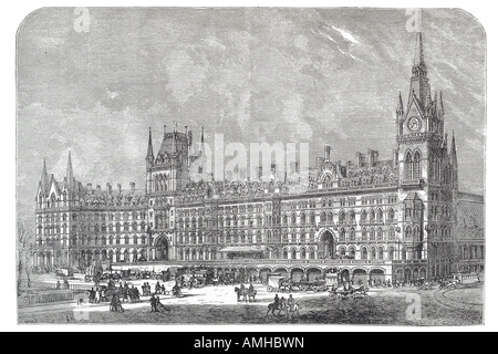 1870 St Pancras Bahnhof und Hotel London mehr Kapital Stadt England Englisch Großbritannien britische UK United Kingdom GB großen exteri Stockfoto