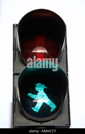 DDR-Ampelmännchen spazieren gehen Ampel Man Berlin Deutschland Stockfoto