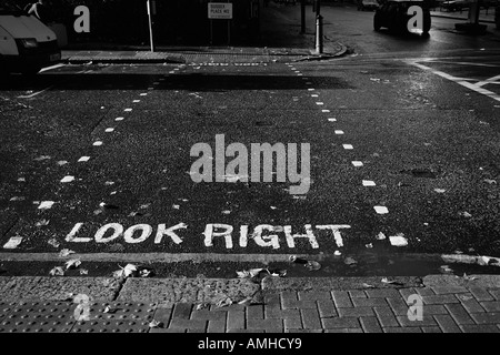 Nahaufnahme der Zebrastreifen, London, England Stockfoto