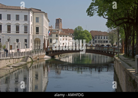 Treviso Riviera Giuseppe Garibaldi Fluss Sile Veneto Italien April 2007 Stockfoto